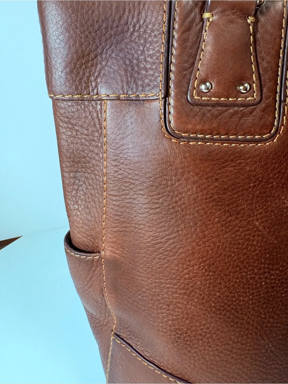 Fossil Brown Pebbled Leather Tote - Picture 8 of 8